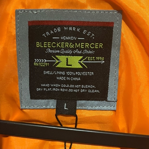 Bleecker & Mercer NWT Premium Collection Neon Orange Windbreaker - Picture 7 of 7